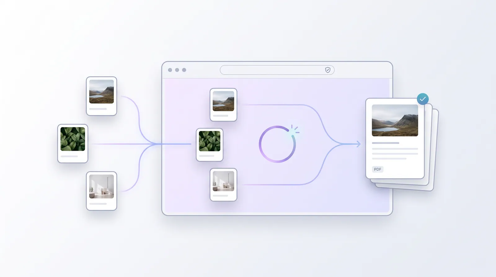 A browser showing files processed locally on the device